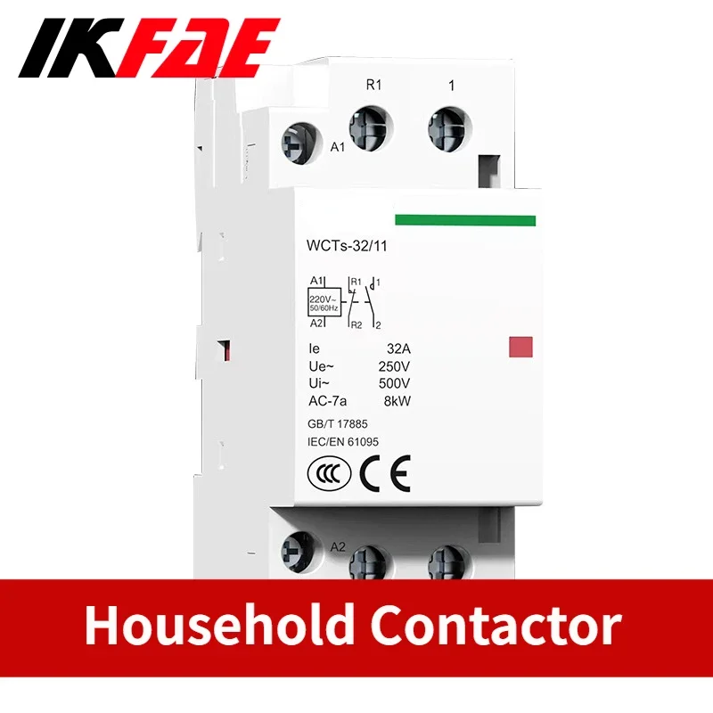 

2P 230V Household AC Contactor 32A 40A 63A 2NO or 2NC 1NO1NC 230V Automatic Contactor Din Rail Type