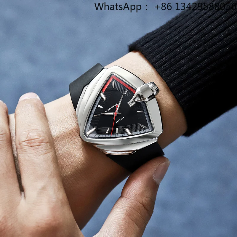 Dectop 2025 New Arrival Classic Triangle Automatic Wristwatch Man Luminous Old Fashion Sport Watch Rubber Strap Mechanical