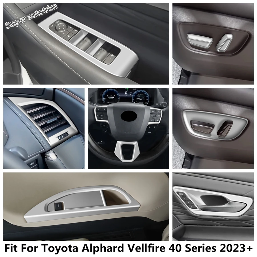 

Steering Wheel Frame / Seat Adjust Panel / Window Lift Cover Trim Accessories For Toyota Alphard Vellfire 40 Series 2023 2024