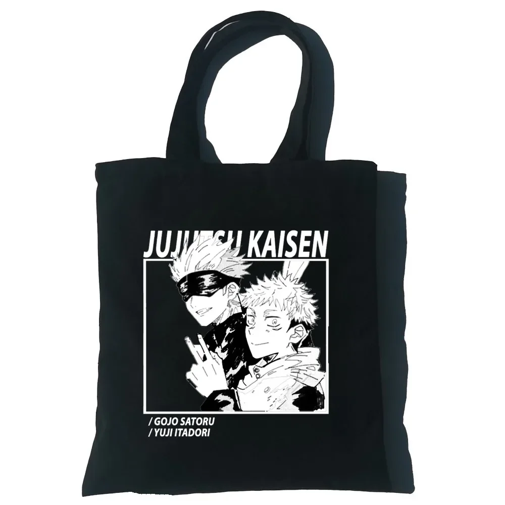 Gojo Satoru Women Canvas Tote Shopping Bag Girl Jujutsu kaisen Team Shoulder Bags Lady Large Capacity Wild Messenger Bag