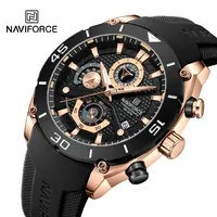 NAVIFORCE New Design Men's Quartz Watch Fashion Luxury Waterproof Calendar Wristwatch Silicone Band Lumoinous Clock Reloj Hombre