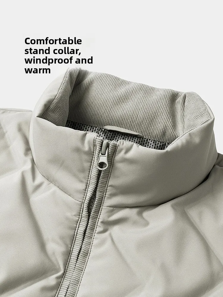 New HLA Graphene down Jacket Men's Fashion Urban Style Long Sleeve Coated Fabric Stand Collar Duck down Fill Regular Fit Oute...