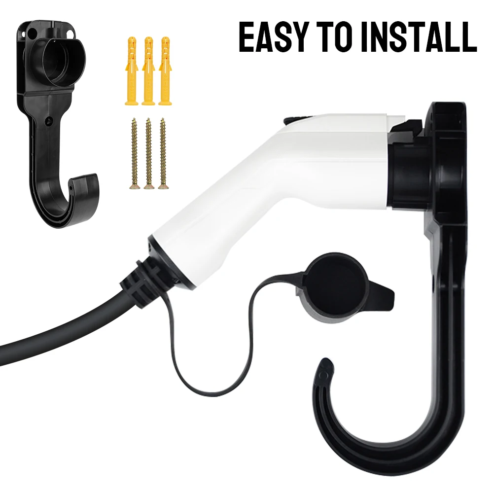 EV Charger Cable Holder For Electric Car Charging Wall Mount Bracket Gun Head Socket For Type 2 Connector EU Plug Universal