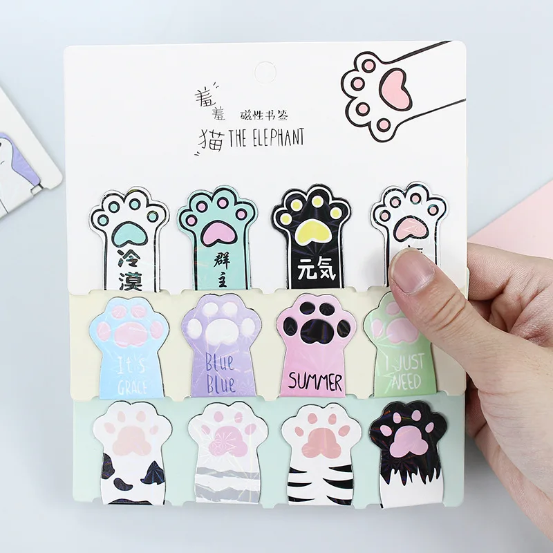 4/6Pcs Cartoon Magnetic Bookmarks for Books Cute Kawaii Bookmark Office School Stationery Teacher's Gifts Book Accessories