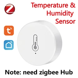 Tuya Zigbee Temperature And Humidity Sensor Smart Life Indoor Thermometer Monitor Work With Security Alexa Google Home Assistant