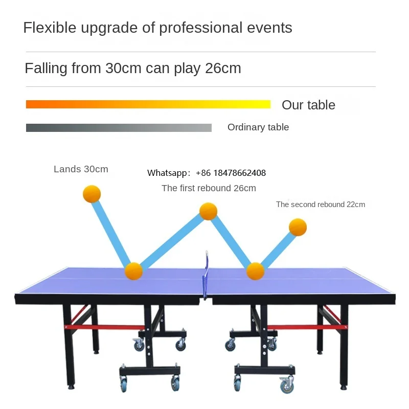 طاولة تنس طاولة MDF قابلة للطي مع حقيبة تدريب من الألومنيوم للاستخدام الداخلي/الخارجي