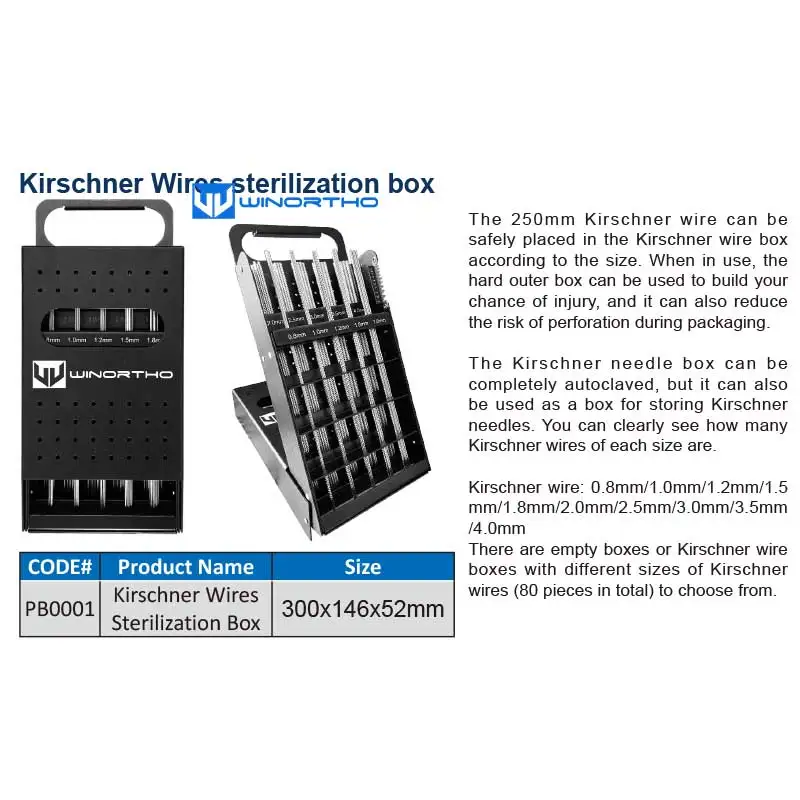 kirschner wire case orthopedic instrument box container veterinary equipment pin implants pet surgical tools