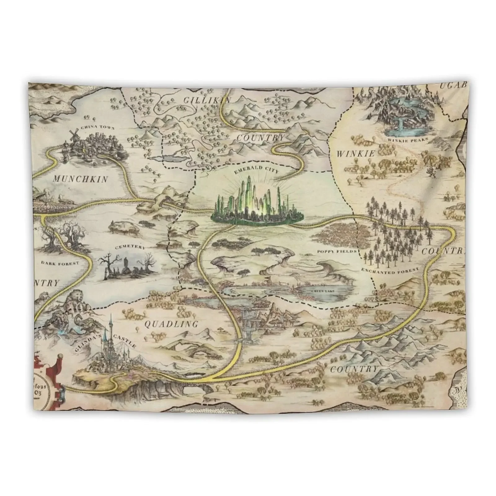 

Map of OZ Tapestry Things To The Room Christmas Decoration Home Decorations Aesthetic Room Decoration Tapestry