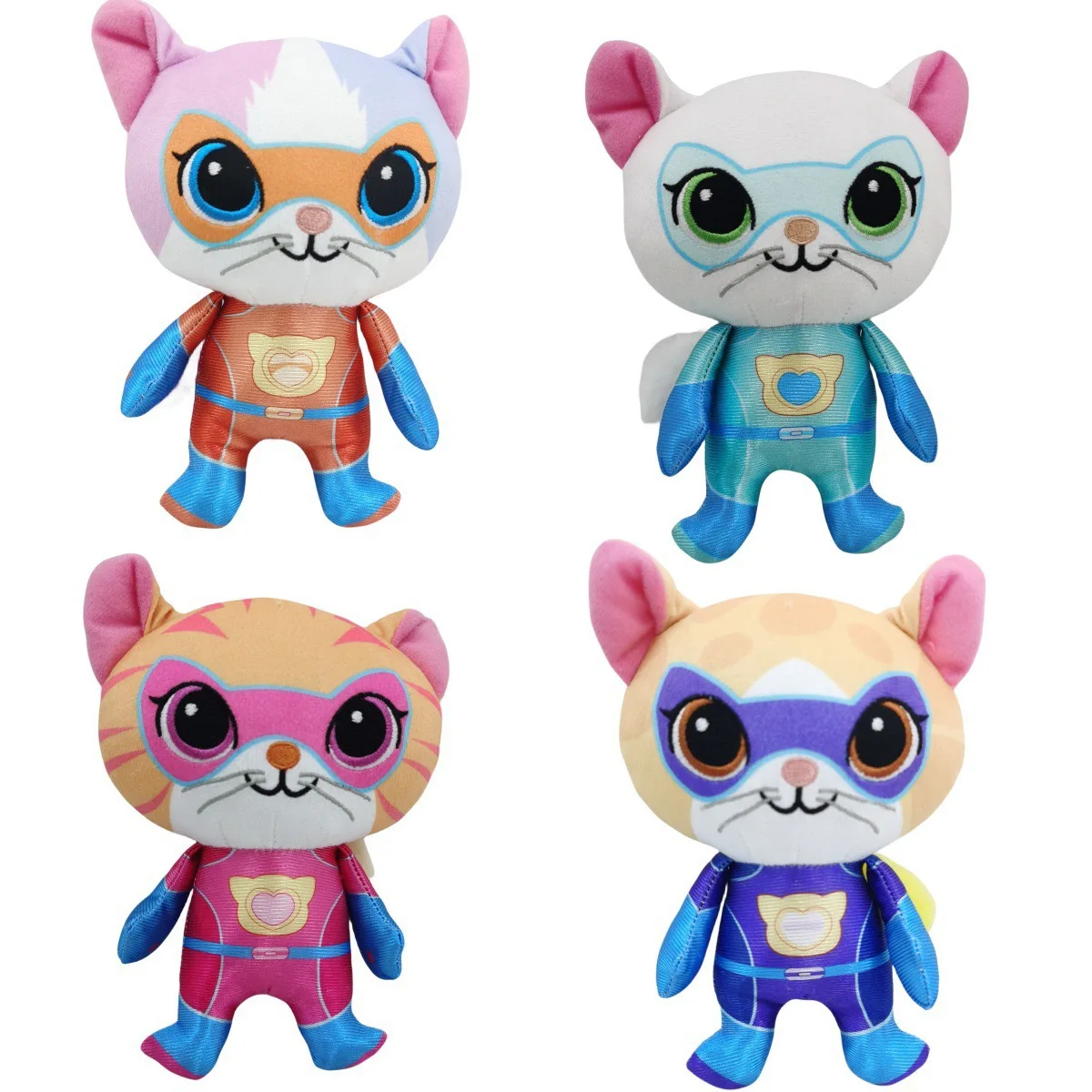

Супермягкая плюшевая игрушка Super Kitty Team Crystal, кукла синего котенка, зеленого котенка, желтая кукла-котенок, детская игрушка, подарок на праздник