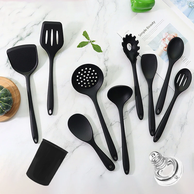 1Pc Silikon Küche Utensilien Turner Für Küche Kochen Werkzeuge Löffel Schöpfkelle Scoop Nicht-stick Kochgeschirr Skimmer Küche Zubehör