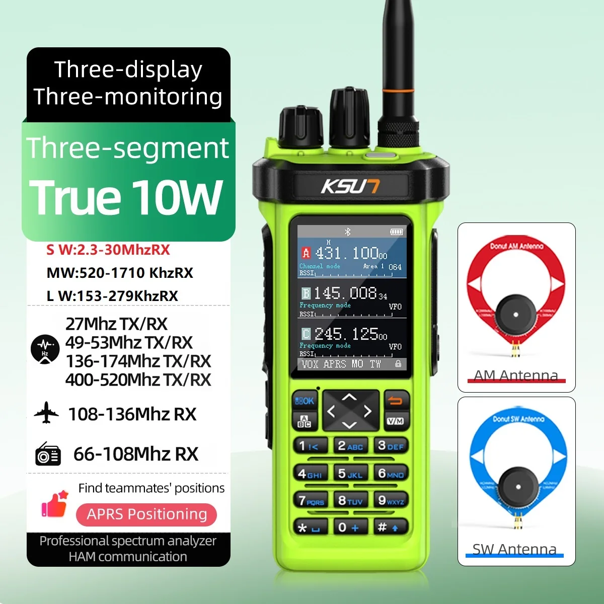 Professional Long Range Walkie Talkie GPS APRS Radio Shortwave Portable VHF UHF Communicate Transceiver Wireless Device 889plus