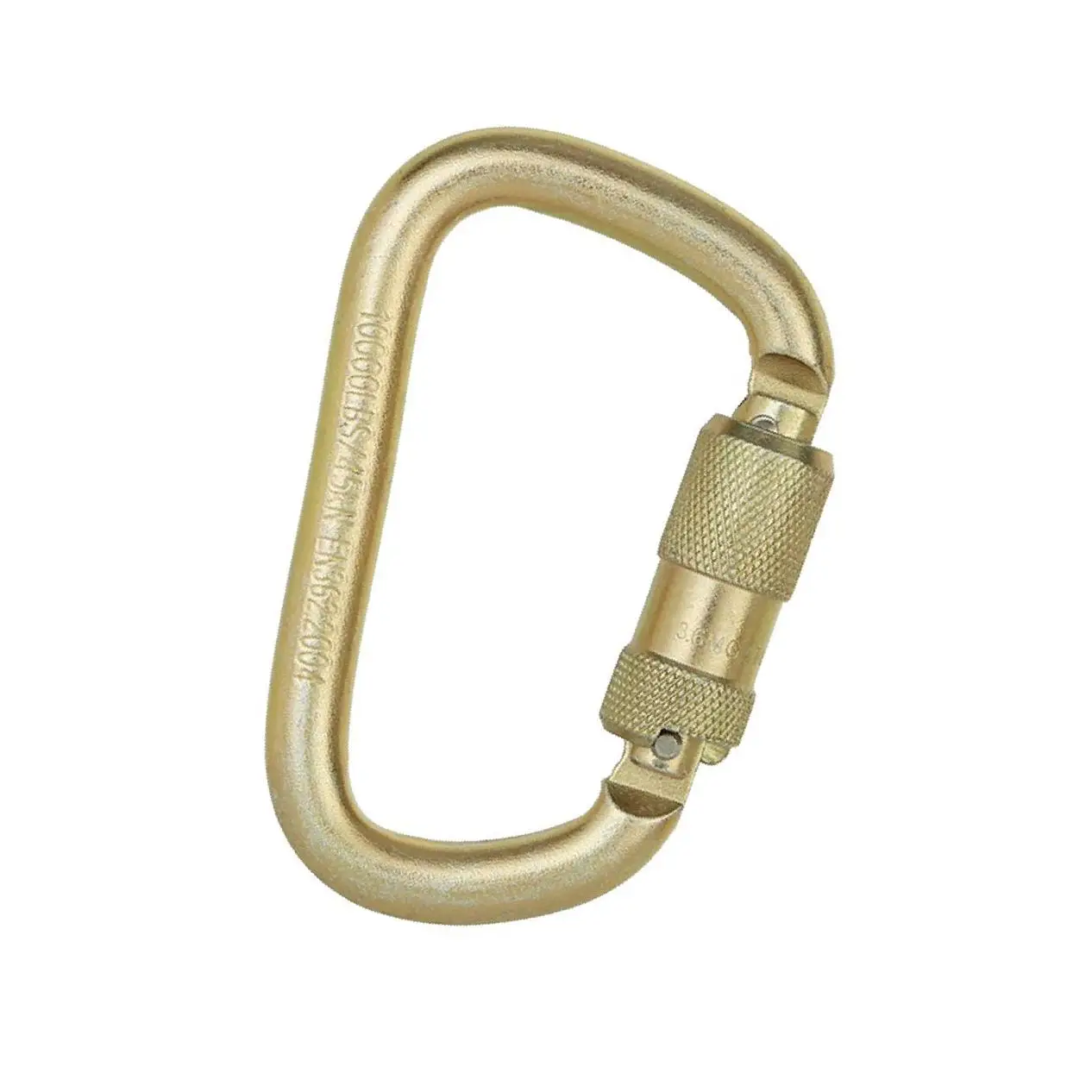 

45KN Карабин Зажим Крюк Стальное D-образное Кольцо Винт Замок Скалолазание Золотой