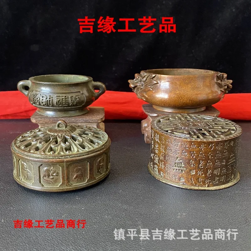 Antique-style lion-head double-ear , alloy distressed finish, home decoration item, incense burner with lid,