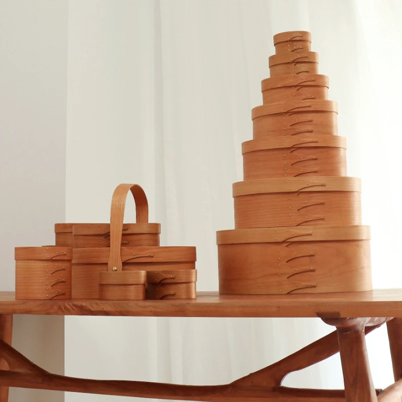 

Vintage Wooden Stackable Storage Box Thickened Jewelry Organizer bins with Lid for Socks, Creative Home Decor Gift Idea