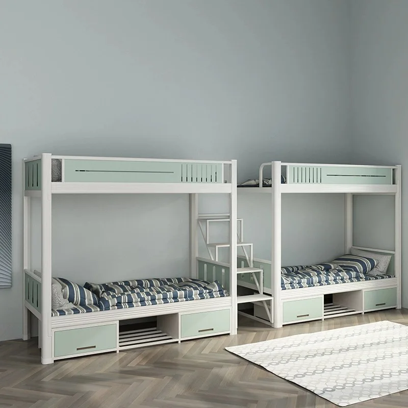 The product can be customized.University dormitory apartment, bed, bed, lower table, iron frame bed, steel and wood combina