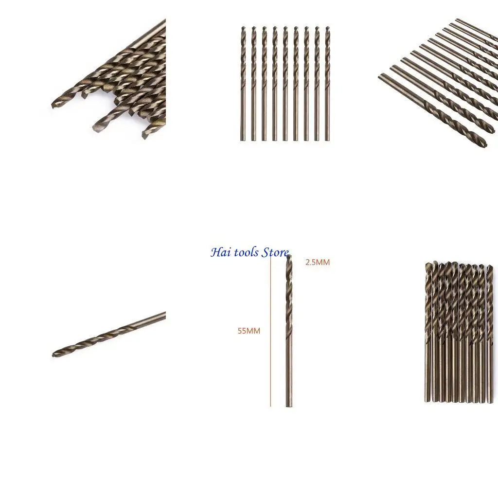 

X37e 10 упаковка для бурения отверстий HSS Twist Drill Set, высокоскоростные стальные буровые биты