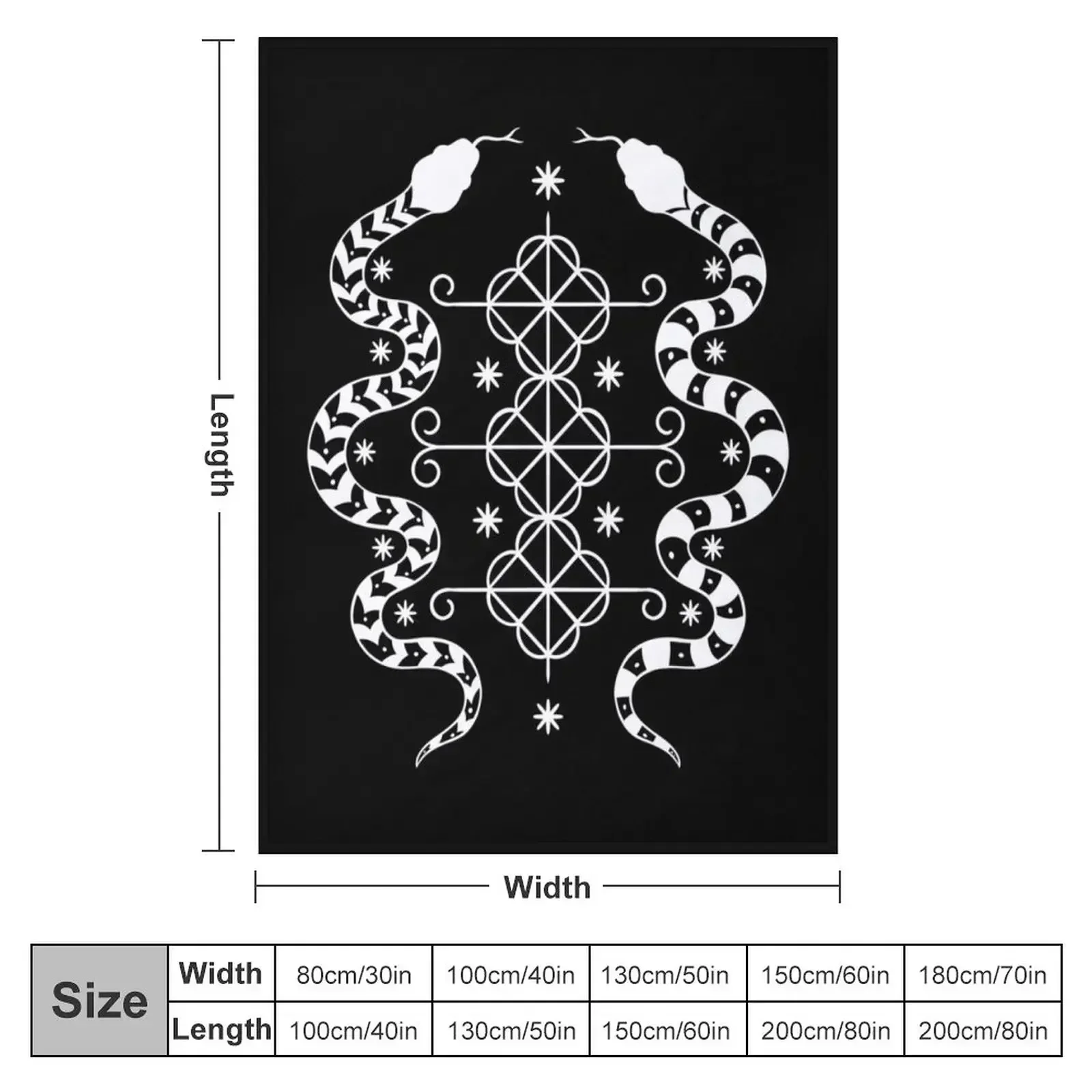 Damballah Wedo Veve loa symbol Throw Blanket halloween Sofas Blankets