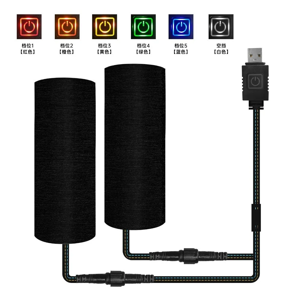 

Winter Extractme Motorcycle Heated Handgrips Electric 5V USB 6 Heated Grip Cover Anti Vibration Black Handlebar Warmer Kit