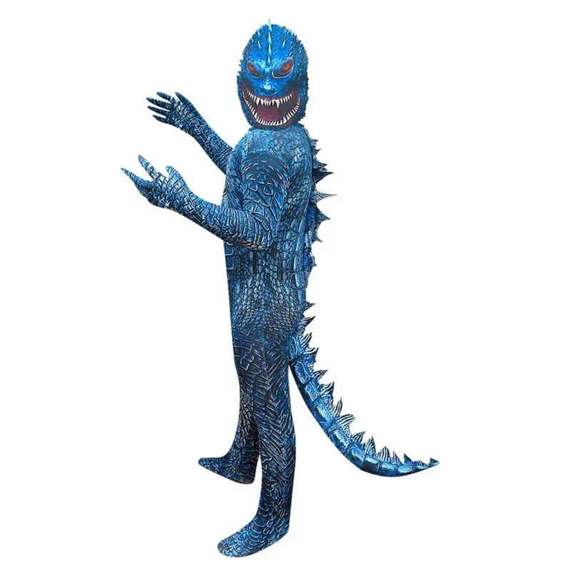 Stroje Halloween dla chłopców Godzilla Cosplay Potwór Występ Fantazja Moda Osobowość Prezent Urodzinowy dla Dzieci