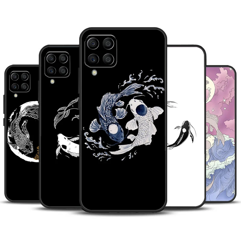 Koi Fish Yin Yang Case For Samsung Galaxy M12 M32 M52 M13 M23 M33 M53 M14 M34 M54 M20 M30s M31s M31 M51 Cover