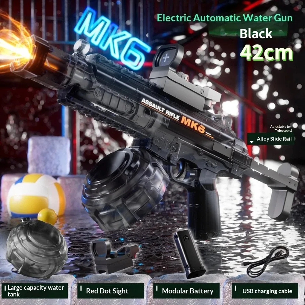 Tactical Electric Water Blaster MK6 with Red Dot Sight Automatic Firing Large Capacity Summer Beach Pool Water Fighting Game Toy view 6