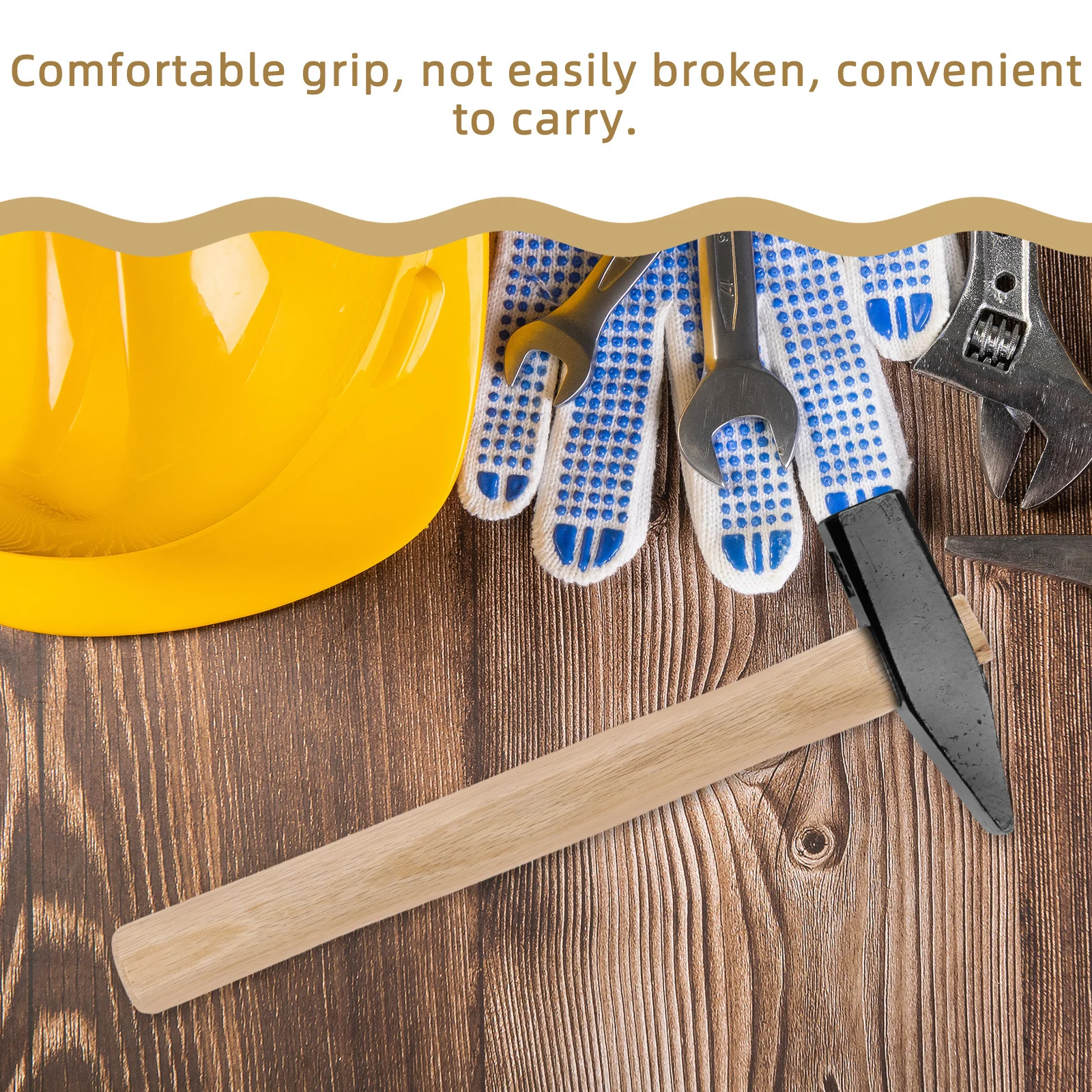 

Hammer Handle Replacement Wooden Long Handle Durable Wood for Hammer Repair Camping Firewood Cutting Accessory