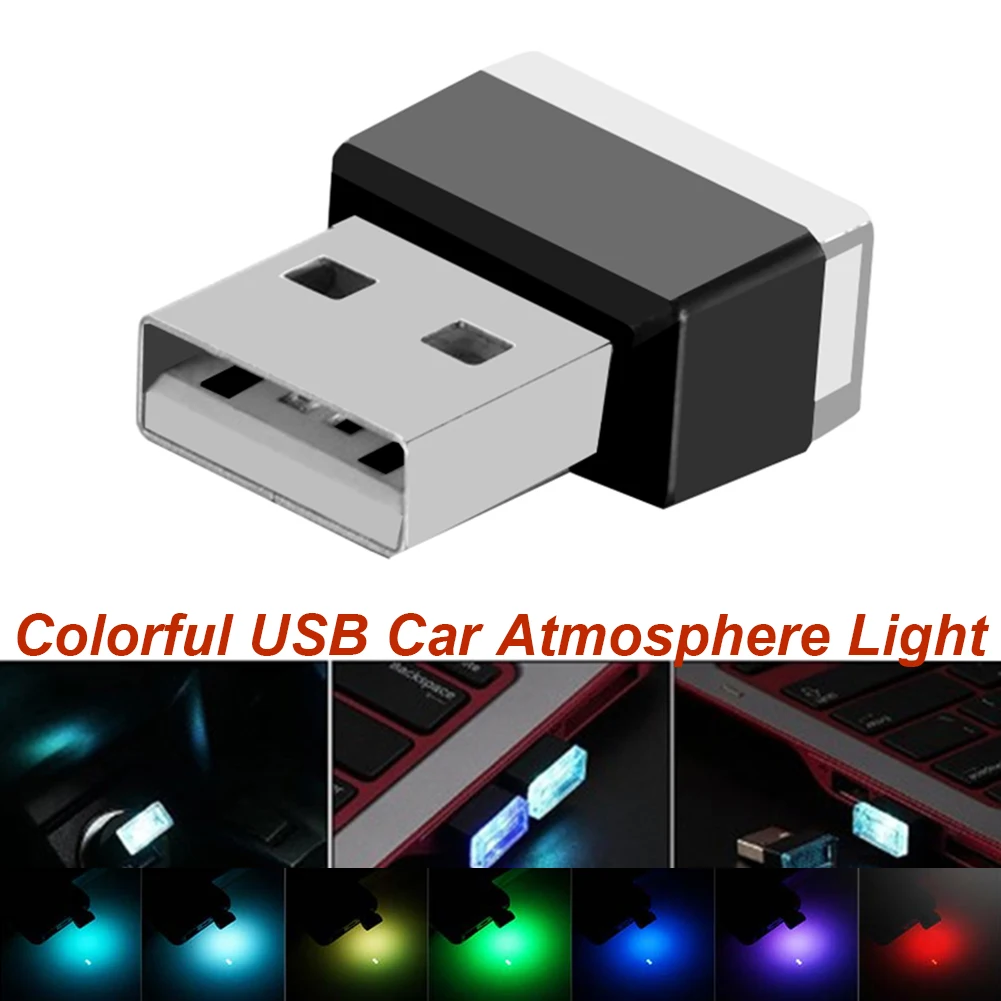 Mini USB LED Car Light Auto Atmosphere Neon Light Plug And Play Decoration Ambient Lamp Car Interior Lights Car-styling