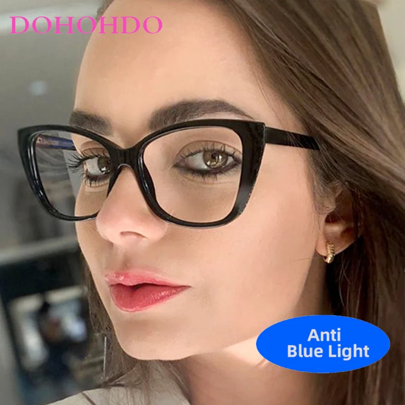

Classic Big Frame Cat Eye's Optical Glasses Women Men Fashion Trendy Luxury Brand Designer Computer Anti-Blue Light Eyeglasses