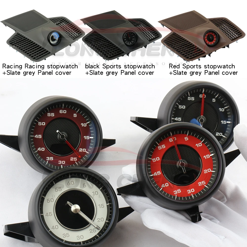 Car Stopwatch cover for Porsche Cayenne 2018-2023 central control upgrade clock sports racing timing instrument panel electronic