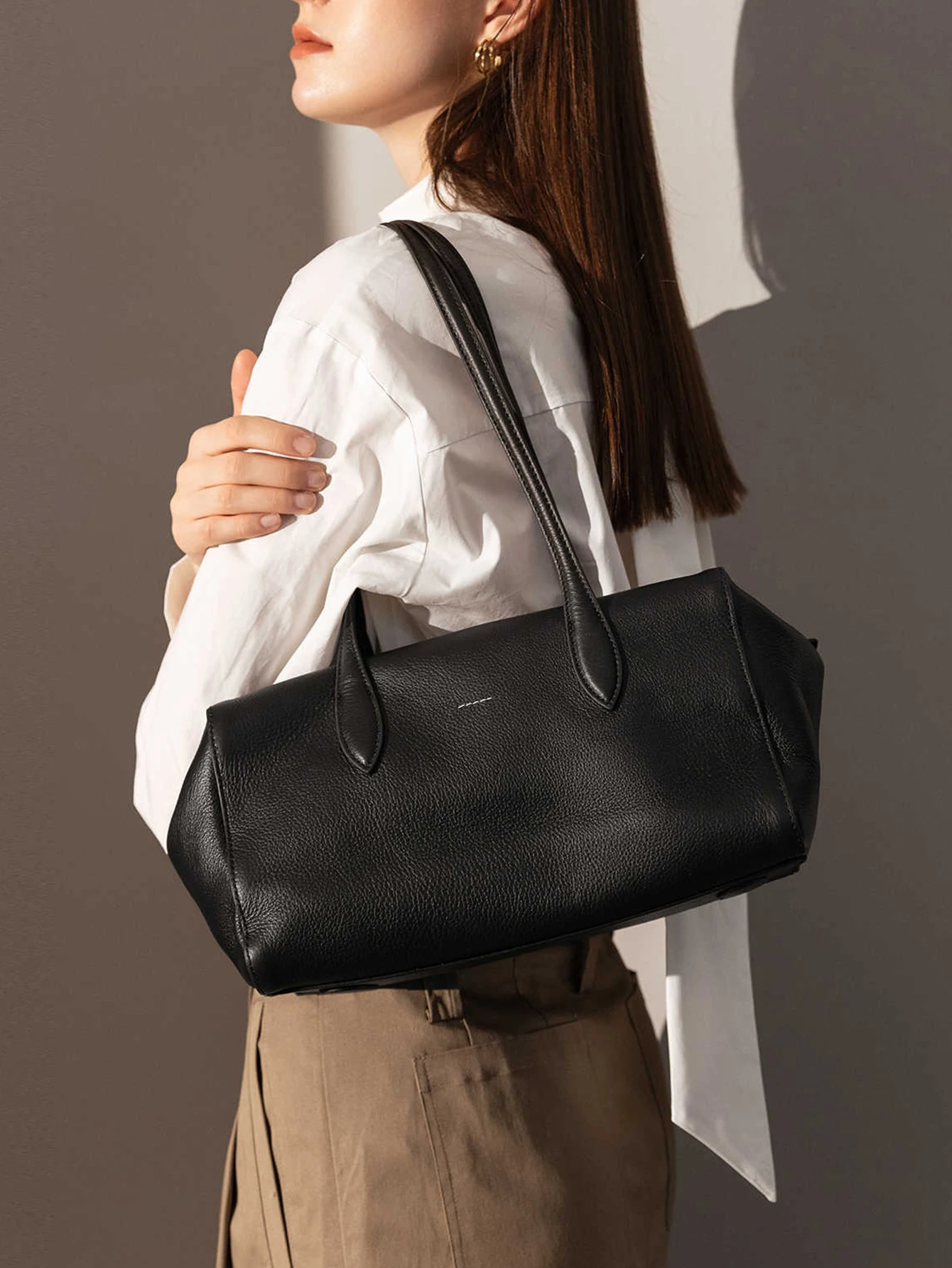 Genuine leather tote bag women's spring/summer 2026 new head leather one-shoulder underarm bag large-capacity soft leather bowli