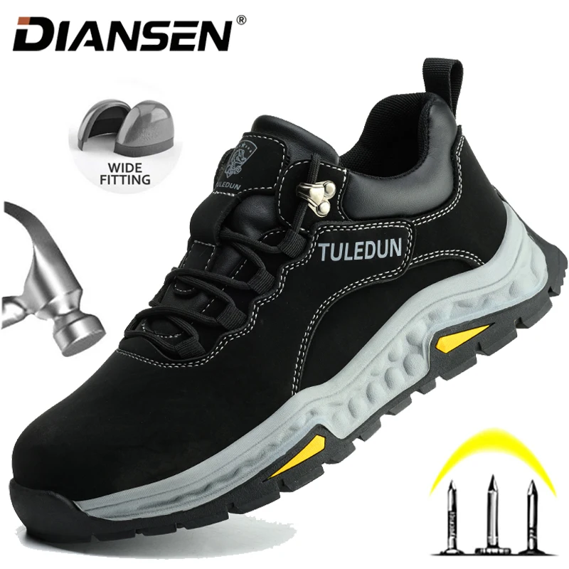 

Puncture Resistant Safety Shoes Steel Toe Work Boots Men Non-Slip Anti-Puncture Sole Indestructible Shoes Construction Mining