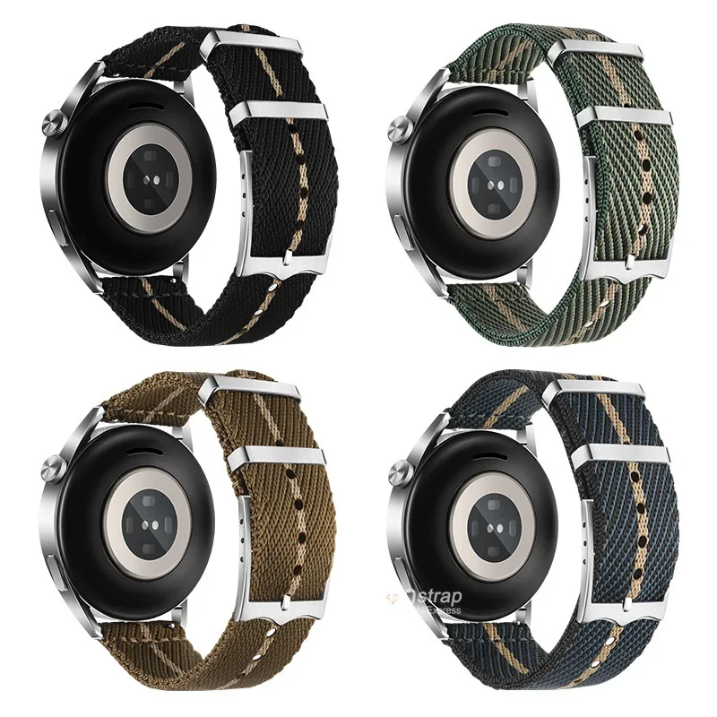 20mm Strap for Samsung Galaxy Watch6 5 4 40mm 44mm Pro Classic 43mm 47mm Belt for Rolex Watch Band 22mm Canvas Nylon Bracelet