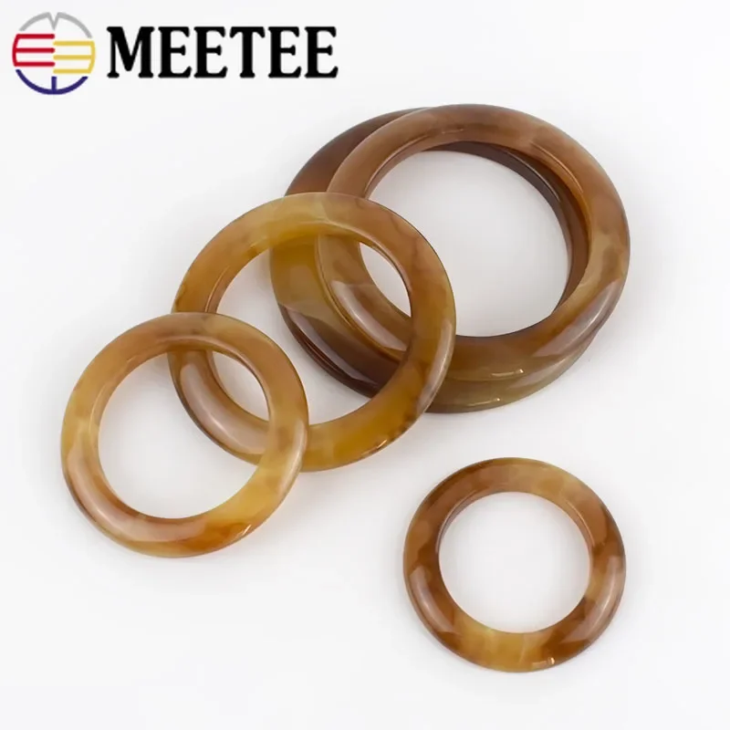 25pcs Lightcoffee O Ring Resin Buckles Scarf Swimsuit Belt Decorative Buckle Button Ribbon Slider DIY Sewing Accessories