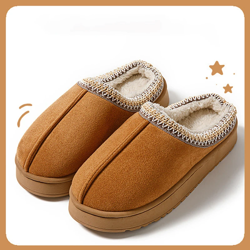 Sandal empuk dalam ruangan gaya Bohemian musim dingin dengan antiselip dan desain hangat untuk kaki yang nyaman