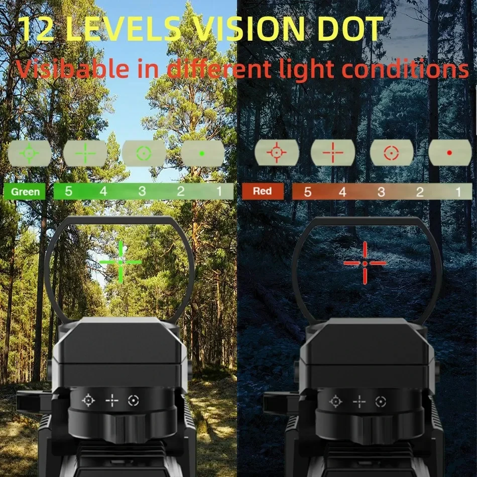 HD101 1X40 Red Dot Sight Hunting 4 Reticle Optics ON & Off Switch Tactical Rifle Scope Optical Reflex Sight Airsoft Accessory