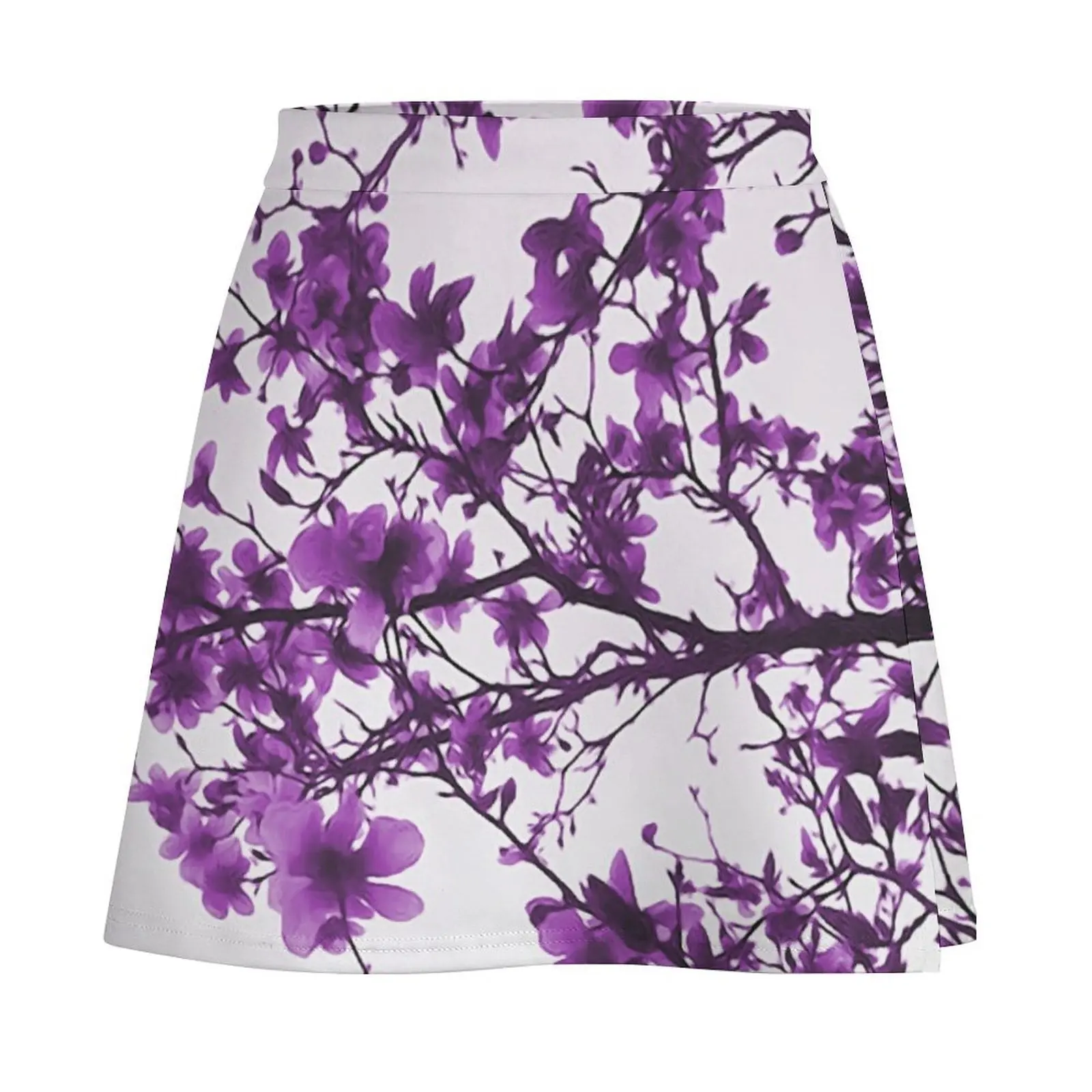 Minifalda de flores moradas en flor, falda de ropa de mujer para mujer, minifalda