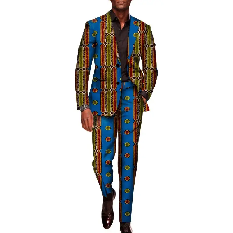 

Men`s 2 Pieces Set for Men Traditional Africa Clothing Pants Suits Men Party Long Sleeve Blazer Suits Plus Size African Outfits