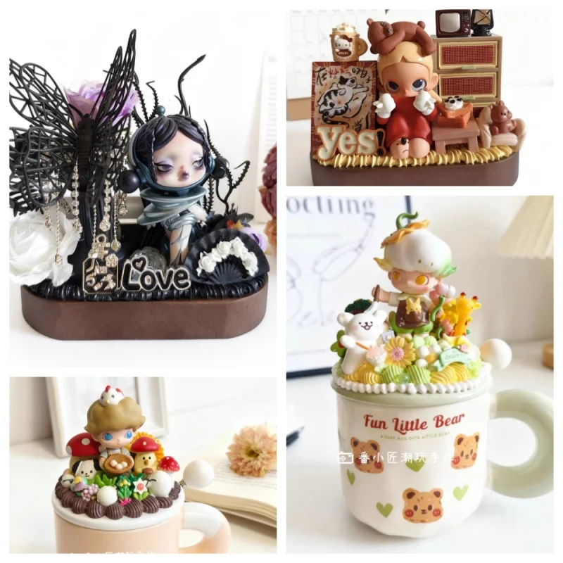 

Оригинальный набор для кастомизации керамической кружки POPMART DIY: коллекционный, ручной работы, кавайный декор для стола, креативный