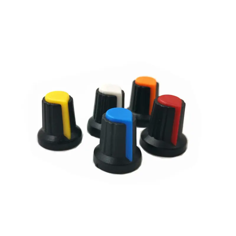 30 قطعة/الوحدة WH148 الجهد المقابض 15X17 مللي متر 6 مللي متر الجهد المقابض البلاستيكية غطاء 5 ألوان أصفر برتقالي أزرق أبيض أحمر كل 6 قطعة
