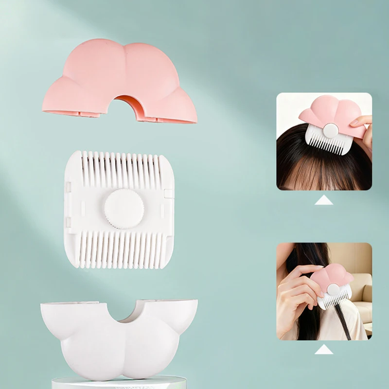 

Ручной триммер для стрижки волос 2-в-1 с двусторонними насадками-гребнями, для стрижки челки, удаления волос и филировки, аксессуар для укладки и красоты