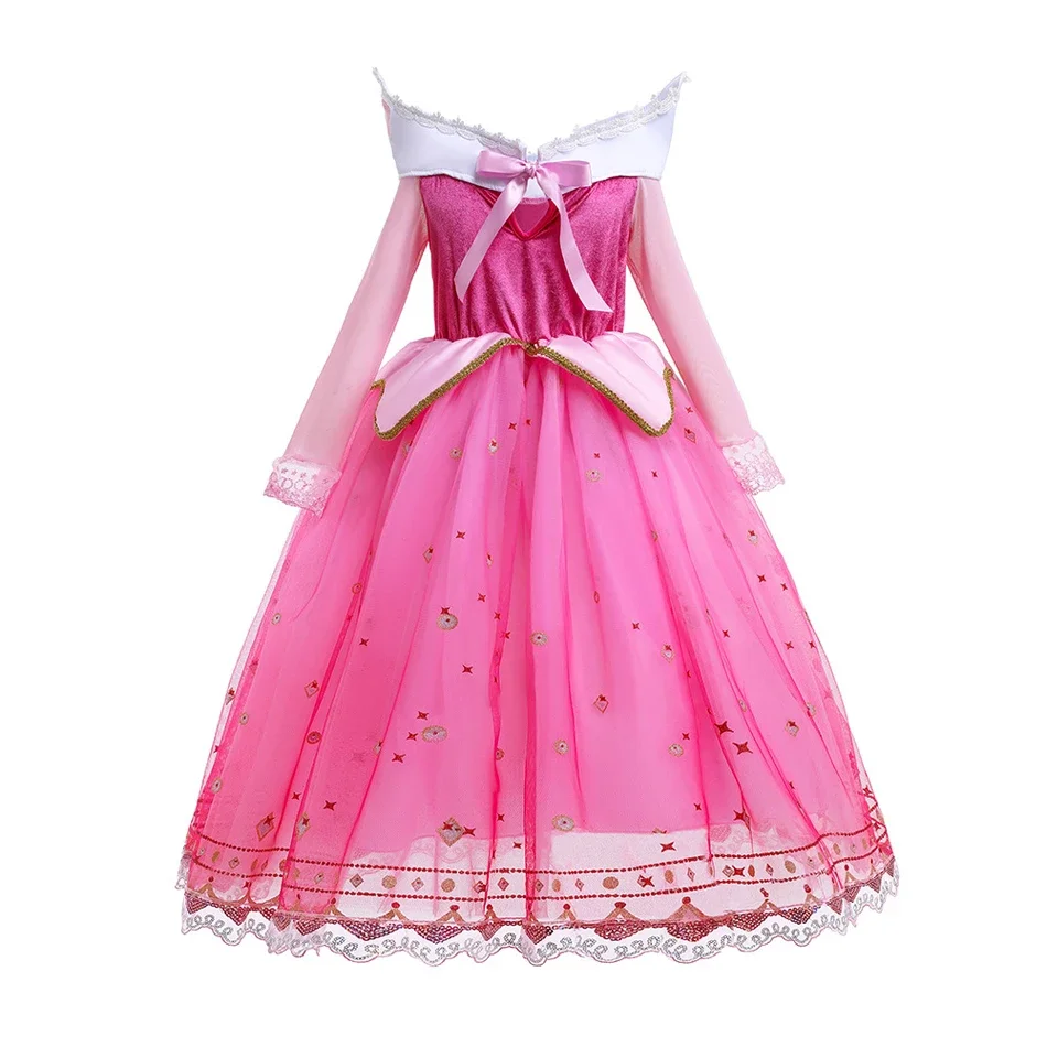 Sleeping Beauty Carnival Dress up Girls Aurora Cosplay Halloween Apparel Pink Princess Toddler Christmas Ball Gown image 4