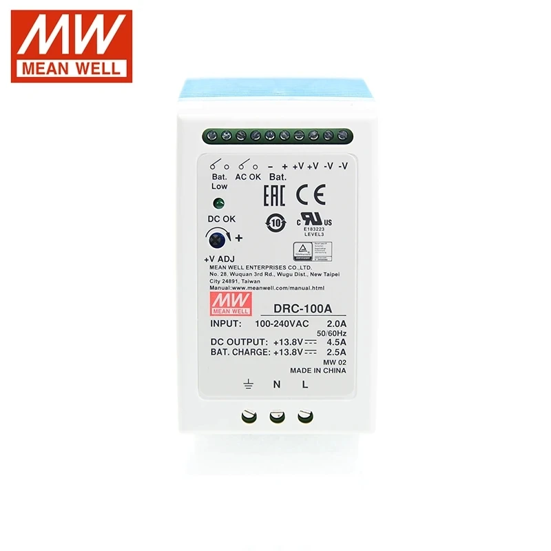 Imagem -02 - Significado Drc100a 13.8v 27.6v 100w Original up Din Rail Industri Keamanan Atau Baterai Systerms Comutação de Alimentação