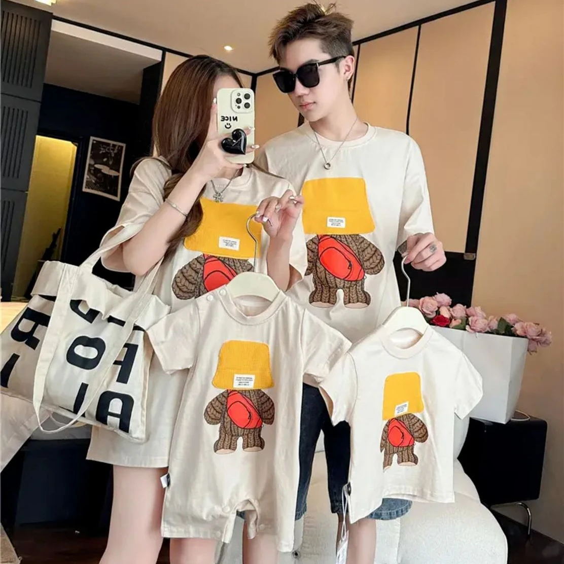 

Family Matching Funny Short Sleeve T-shirt Mother Father and Daughter Son Children Same Tees Tops Baby Newborn Romper Bodysuit