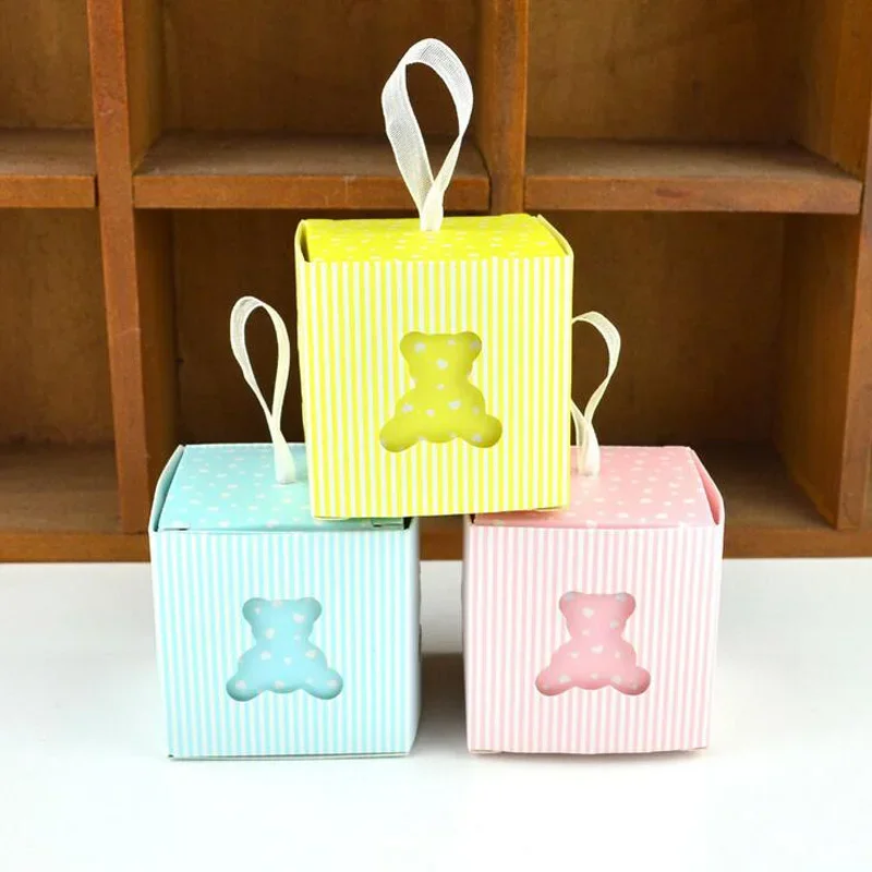 

10/50/100 шт., подарочная коробка с медведем, сладкая коробка, коробки для конфет «сделай сам», детский душ для дня рождения, гостей, свадебный декор, товары для вечеринок