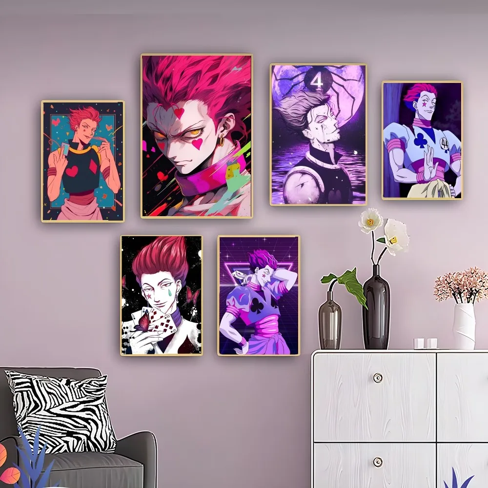 

Hunter X Hunter Hisoka Poster Self-adhesive Art Poster Retro Kraft Paper Sticker DIY Room Bar Cafe Vintage Decorative