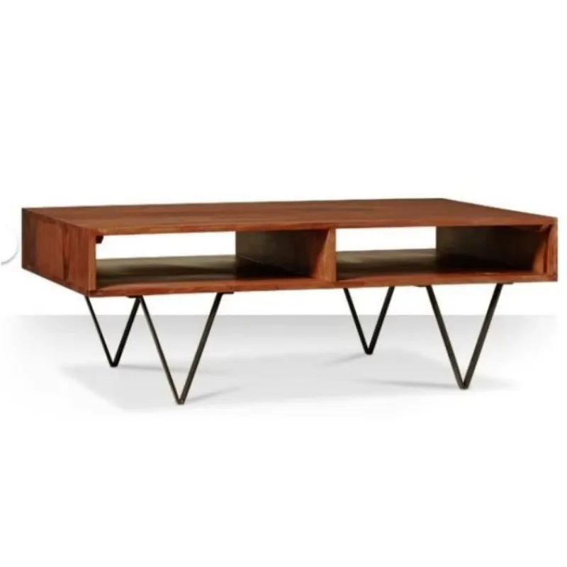 Modern simple mini solid wood light coffee table hair clip legs home furniture
