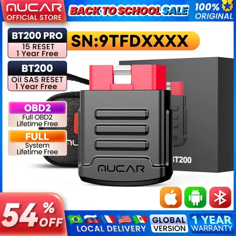 MUCAR BT200 Automotive Diagnostic Tools Obd 2 Bluetooth Wifi Scanner for All Cars Auto Obd2 Tester 15 Resets Diagnosis