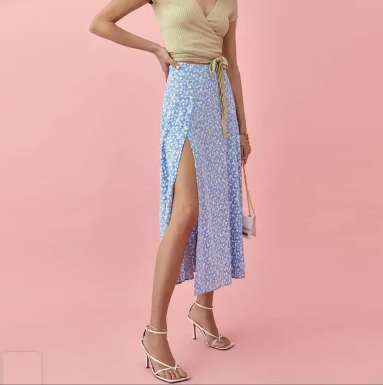 

Sexy Leopard Print Summer Skirt Women Split High Waist Floral Skirts Fashion Tight Open Beach Wraps Casual Skirts Flower Clothes