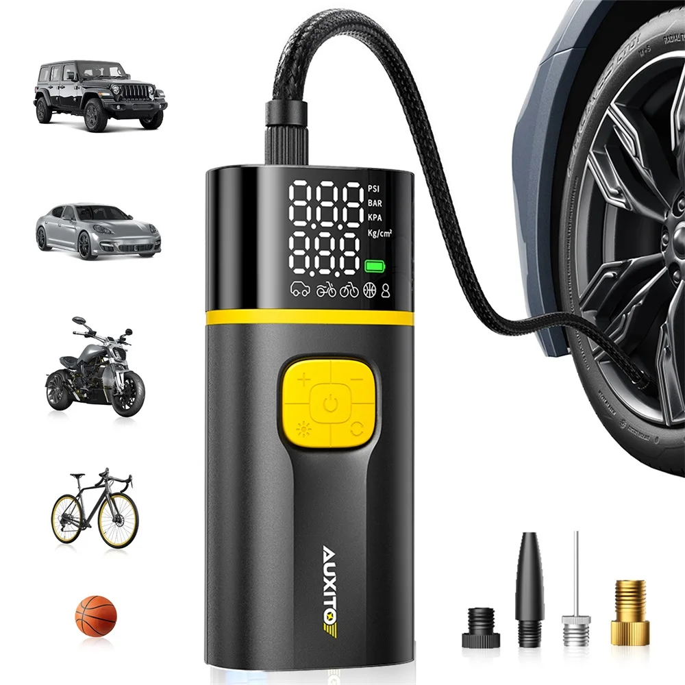 AUXITO Mini Car Air Compressor 12V 150PSI Portable Car Tire Inflator Smart Digital Inflatable Pump For Car Bicycle Boat Air Pump