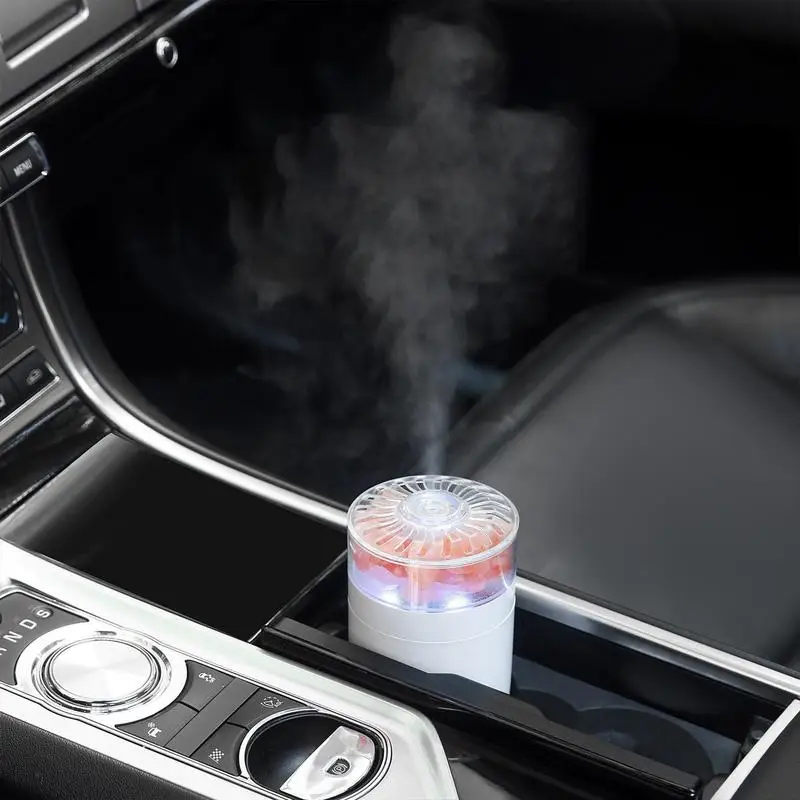 Personal Desktop Humidifier Desk Personal Mini Humidifiers With Salt Stone 230ml Colorful Light Aromatherapy Diffusers For Car